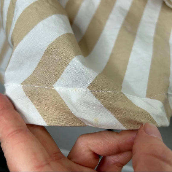 Gap Stripe MIDI Tank Dress Cotton Size Small Khaki White Summer Vacation Coastal - Picture 12 of 12